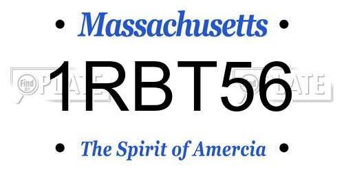 1RBT56 Massachusetts License Plate