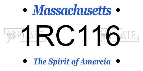 1RC116 Massachusetts License Plate