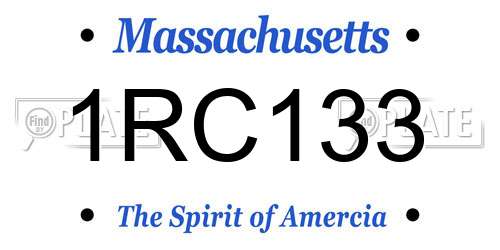 1RC133 Massachusetts License Plate
