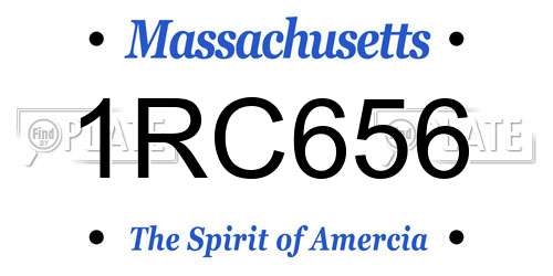 1RC656 Massachusetts License Plate