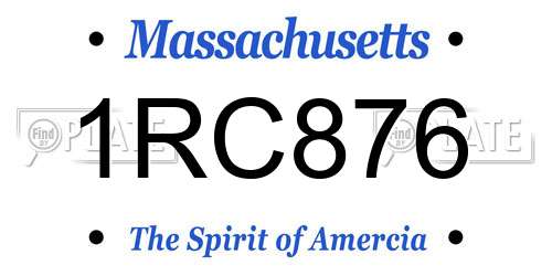 1RC876 Massachusetts License Plate