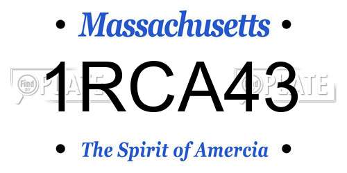 1RCA43 Massachusetts License Plate