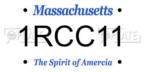 1RCC11 Massachusetts License Plate