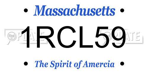 1RCL59 Massachusetts License Plate