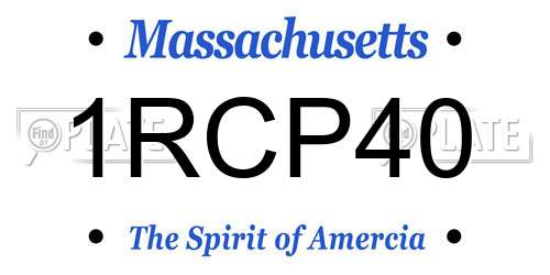 1RCP40 Massachusetts License Plate