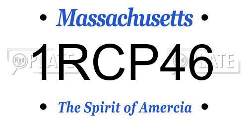 1RCP46 Massachusetts License Plate