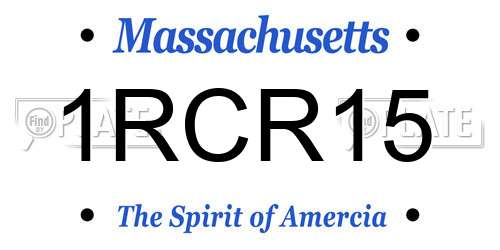 1RCR15 Massachusetts License Plate