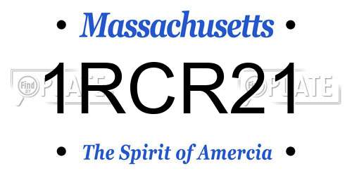 1RCR21 Massachusetts License Plate