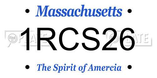 1RCS26 Massachusetts License Plate