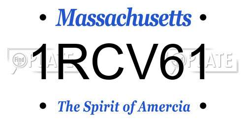1RCV61 Massachusetts License Plate