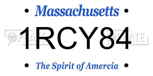 1RCY84 Massachusetts License Plate