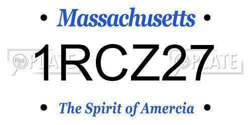 1RCZ27 Massachusetts License Plate