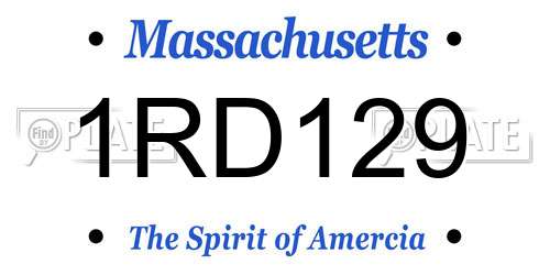 1RD129 Massachusetts License Plate