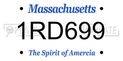 1RD699 Massachusetts License Plate