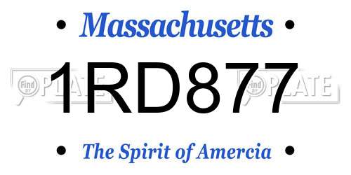 1RD877 Massachusetts License Plate