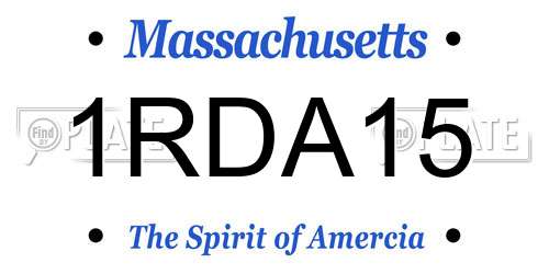 1RDA15 Massachusetts License Plate