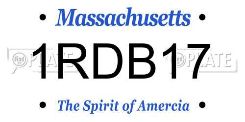 1RDB17 Massachusetts License Plate