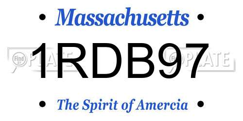 1RDB97 Massachusetts License Plate