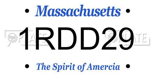 1RDD29 Massachusetts License Plate