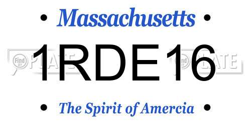 1RDE16 Massachusetts License Plate