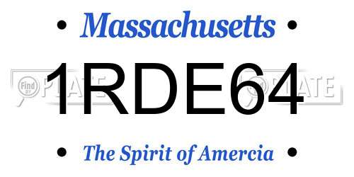 1RDE64 Massachusetts License Plate