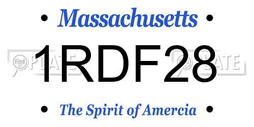 1RDF28 Massachusetts License Plate