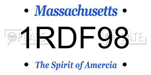 1RDF98 Massachusetts License Plate