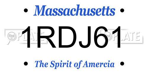 1RDJ61 Massachusetts License Plate