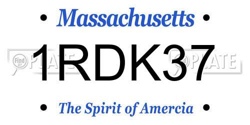 1RDK37 Massachusetts License Plate