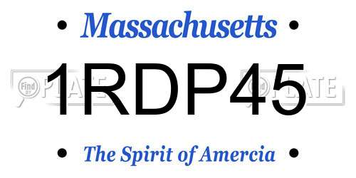 1RDP45 Massachusetts License Plate