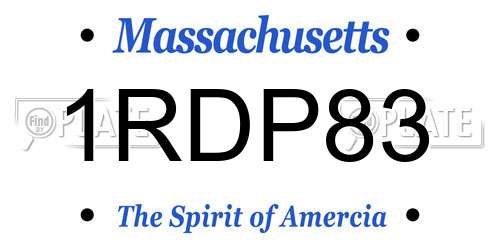1RDP83 Massachusetts License Plate