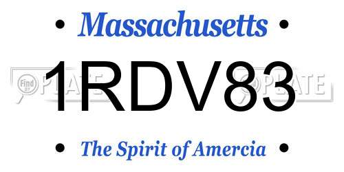 1RDV83 Massachusetts License Plate