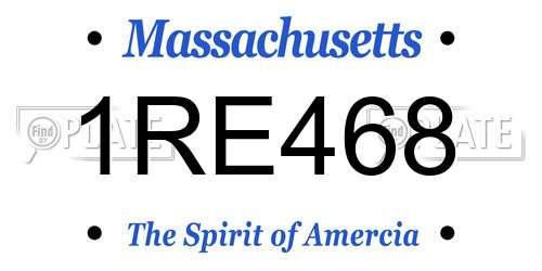 1RE468 Massachusetts License Plate