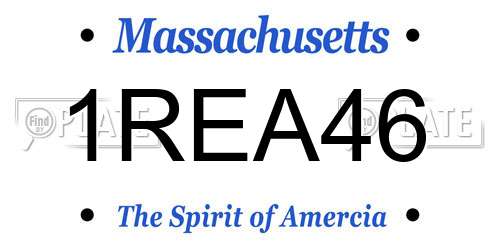 1REA46 Massachusetts License Plate