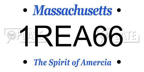 1REA66 Massachusetts License Plate