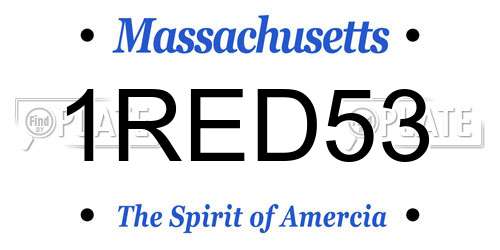 1RED53 Massachusetts License Plate