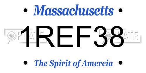 1REF38 Massachusetts License Plate