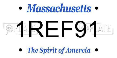 1REF91 Massachusetts License Plate