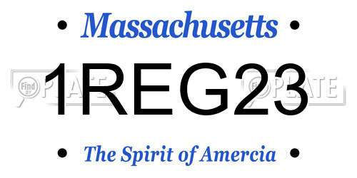 1REG23 Massachusetts License Plate