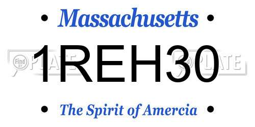 1REH30 Massachusetts License Plate