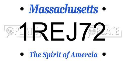 1REJ72 Massachusetts License Plate