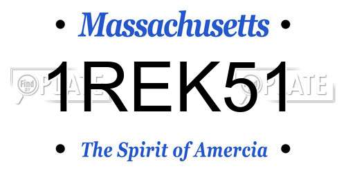 1REK51 Massachusetts License Plate