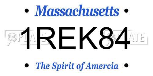 1REK84 Massachusetts License Plate