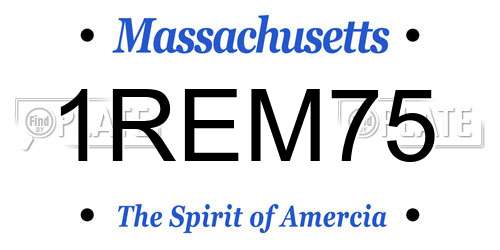 1REM75 Massachusetts License Plate