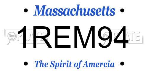 1REM94 Massachusetts License Plate