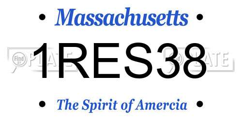 1RES38 Massachusetts License Plate