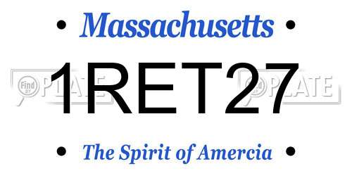 1RET27 Massachusetts License Plate