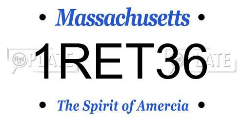 1RET36 Massachusetts License Plate