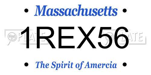 1REX56 Massachusetts License Plate