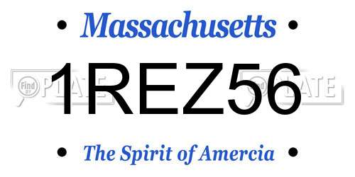 1REZ56 Massachusetts License Plate